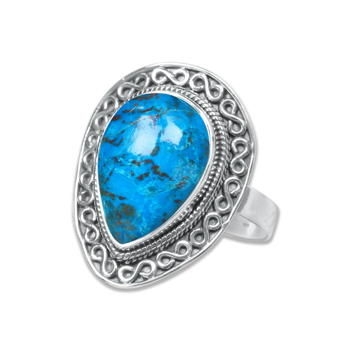 Chrysocolla Scrollwork Ring
