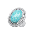 Amazonite Oval Sterling Silver Ring
