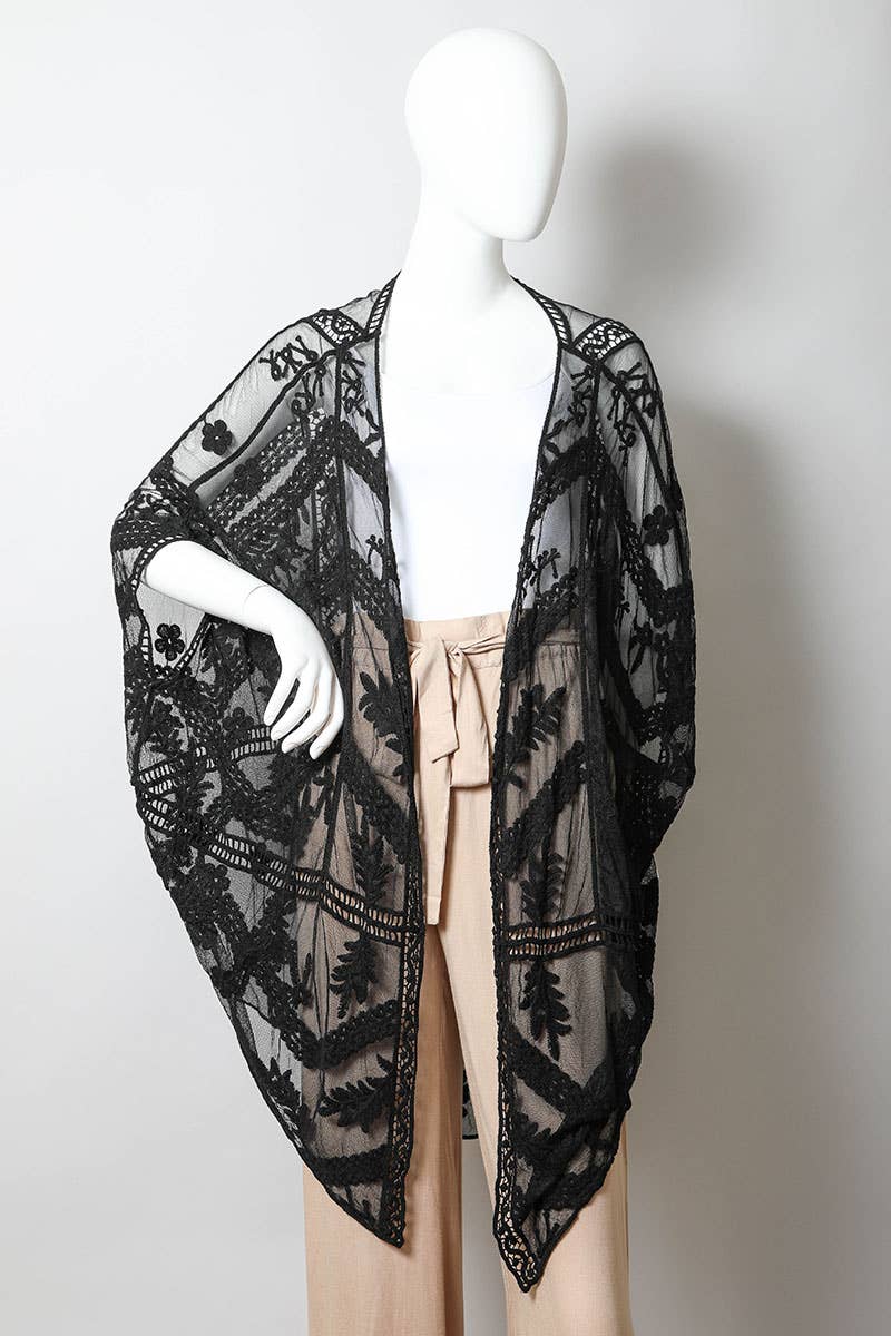 The Olive Conservatory | Embroidered Leaf Kimono