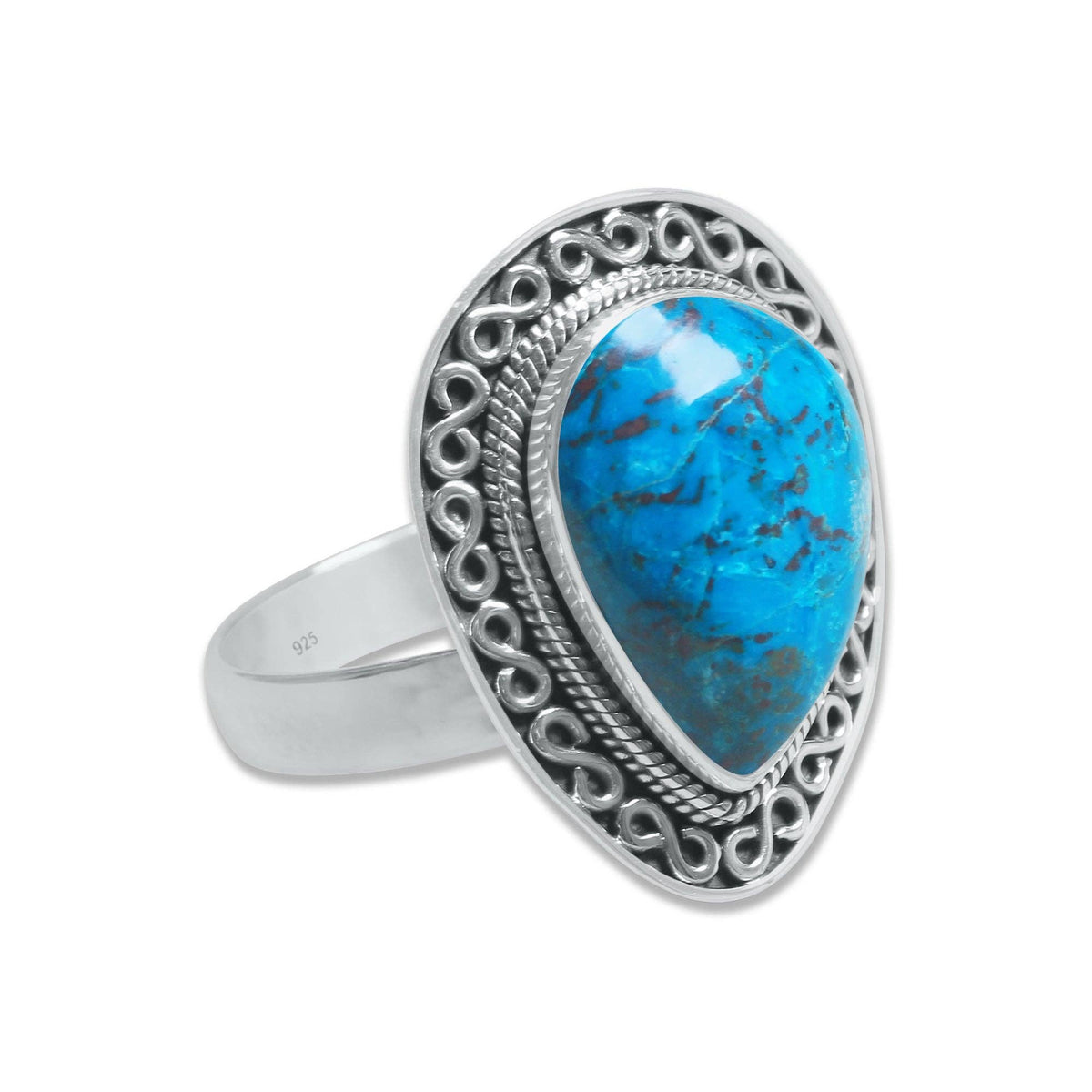 Chrysocolla Scrollwork Ring